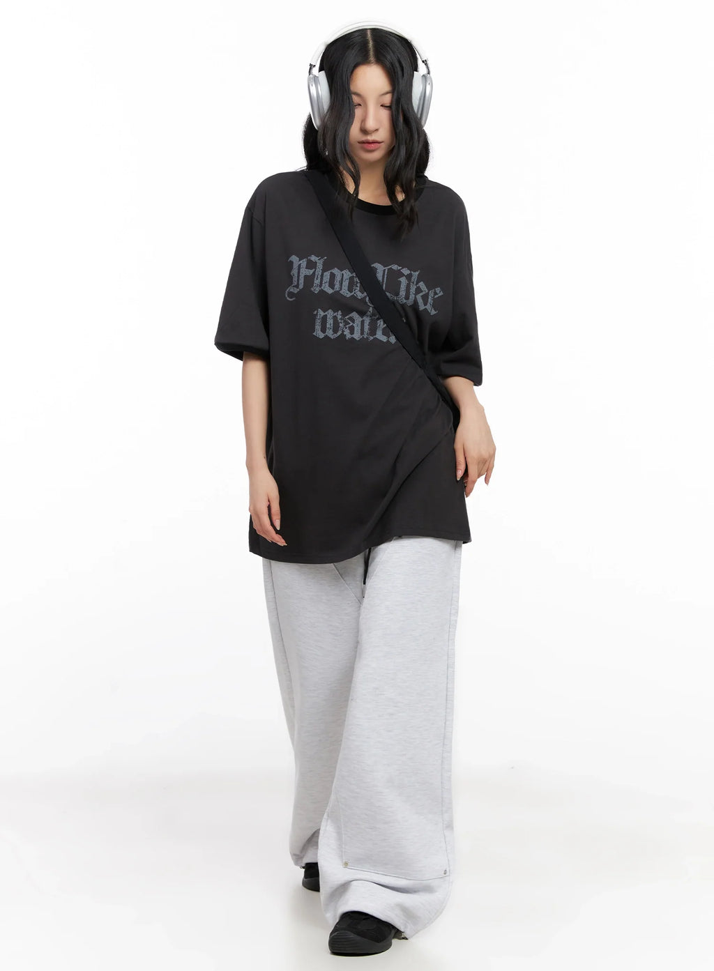 Oversized Gothic Graphic Print Tee IG508