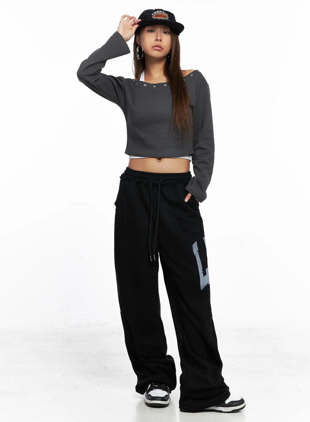 Side Graphic Wide-Leg Sweatpants CO510