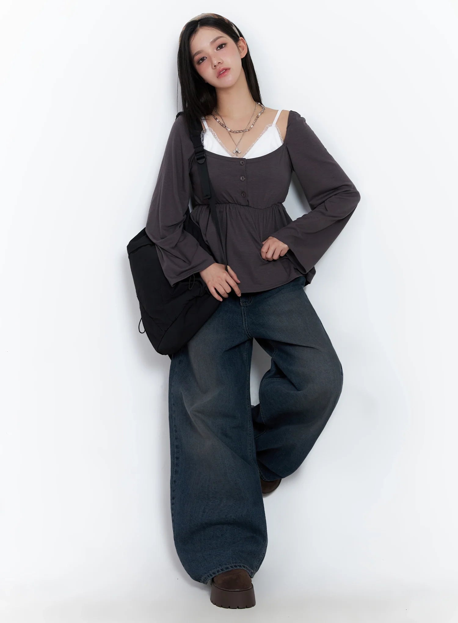 Adelyn Washed Baggy Jeans IS525