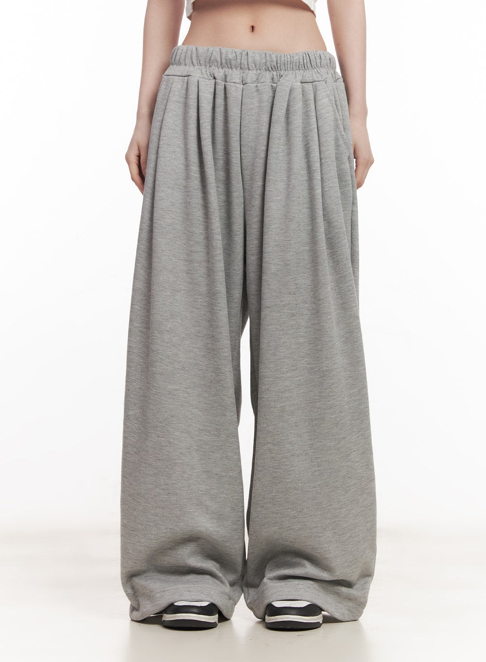 Cozy Pintuck Wide-Leg Sweatpants CM517