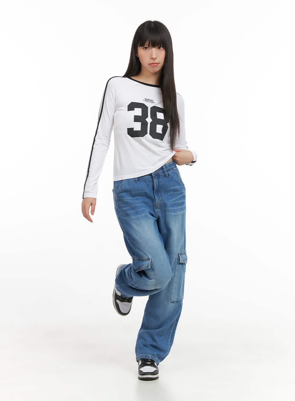 Blokecore Cotton Lettering Raglan Crop Top CG420