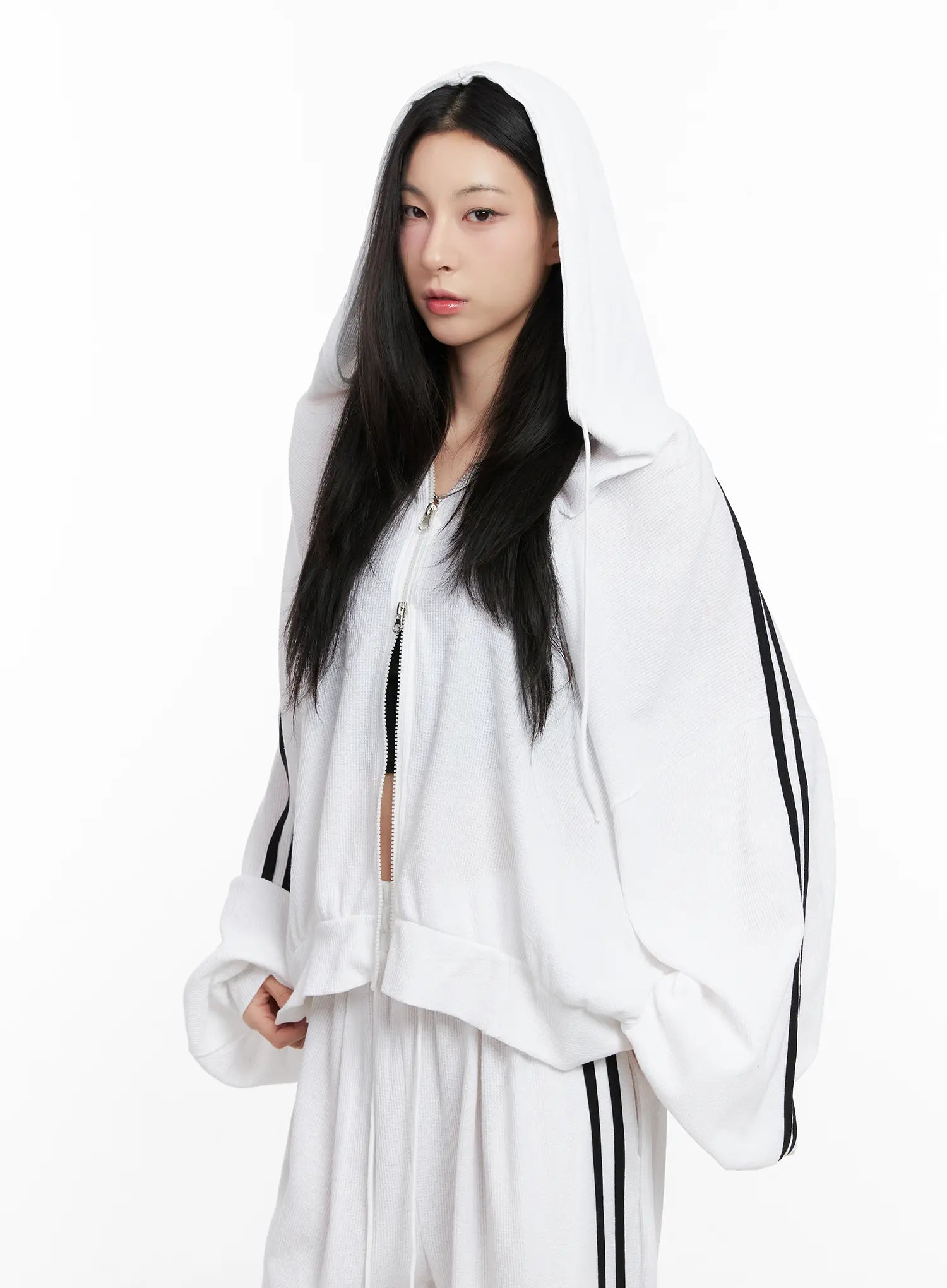 Waffle Knit Track Hoodie CG525