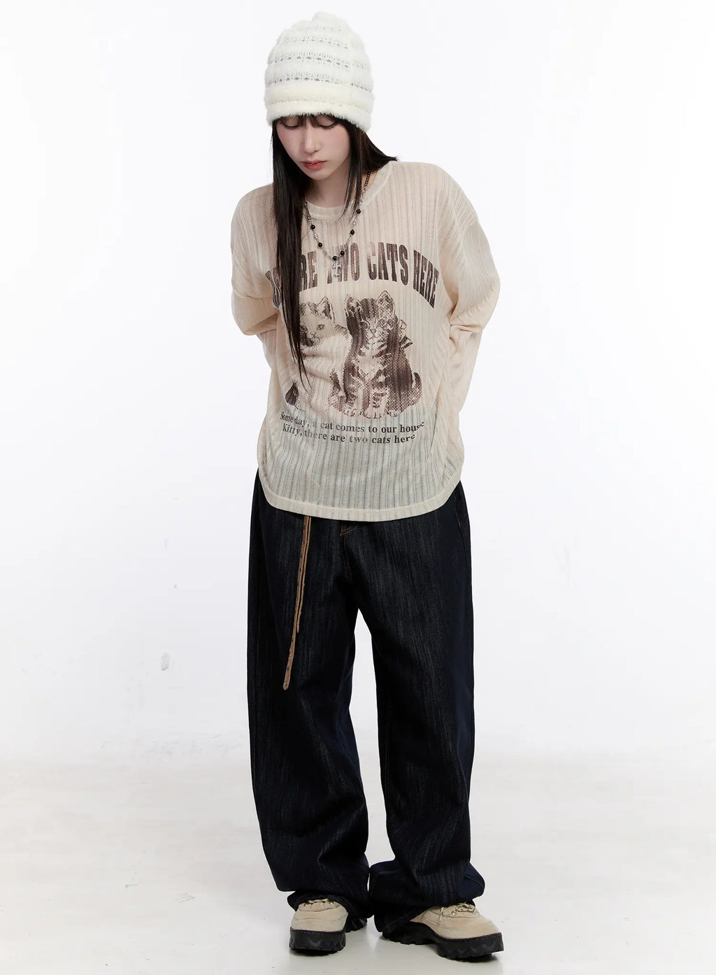 Haewon Dark Washed Baggy Jeans CS530