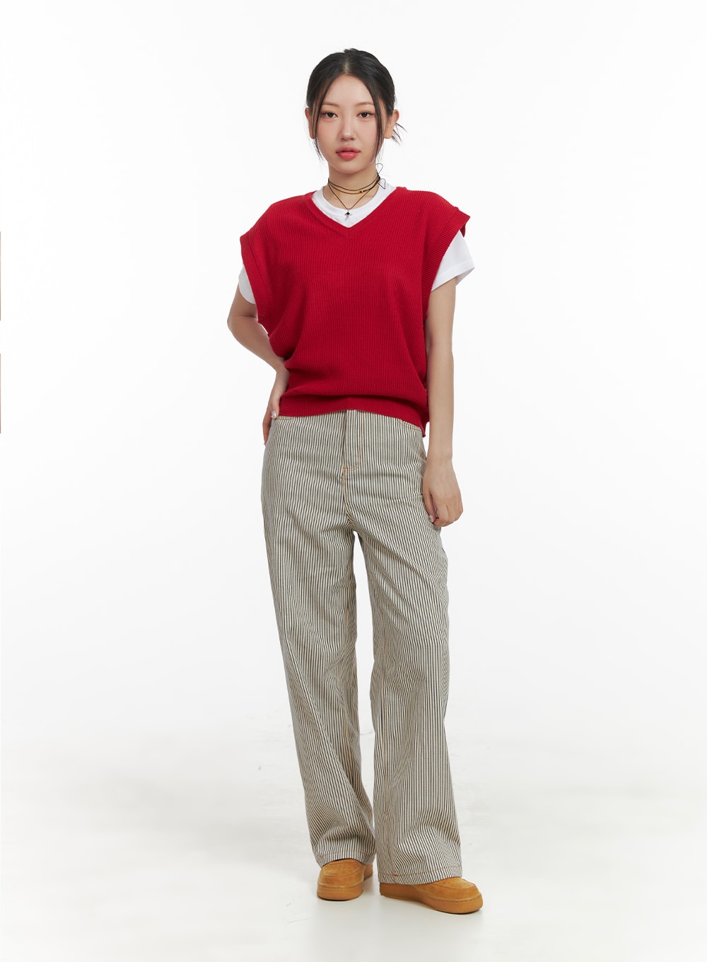 V-Neck Knit Sweater Vest OA419