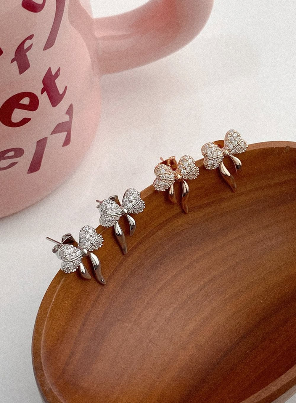 Balloon Ribbon Cubic Earrings IA517