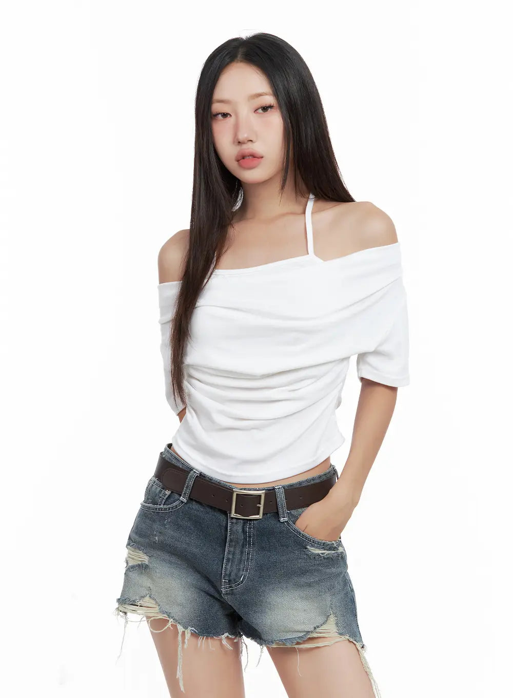 Draped Off-Shoulder Top CL508