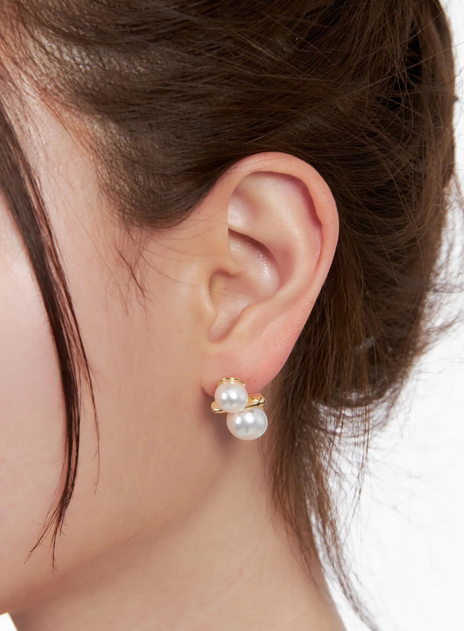 Faux Pearl Snowman Earrings CL524