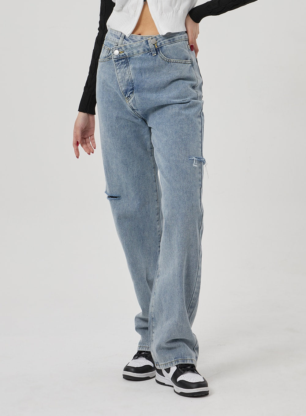 Cable Knit Two Way Zip-Up BF310