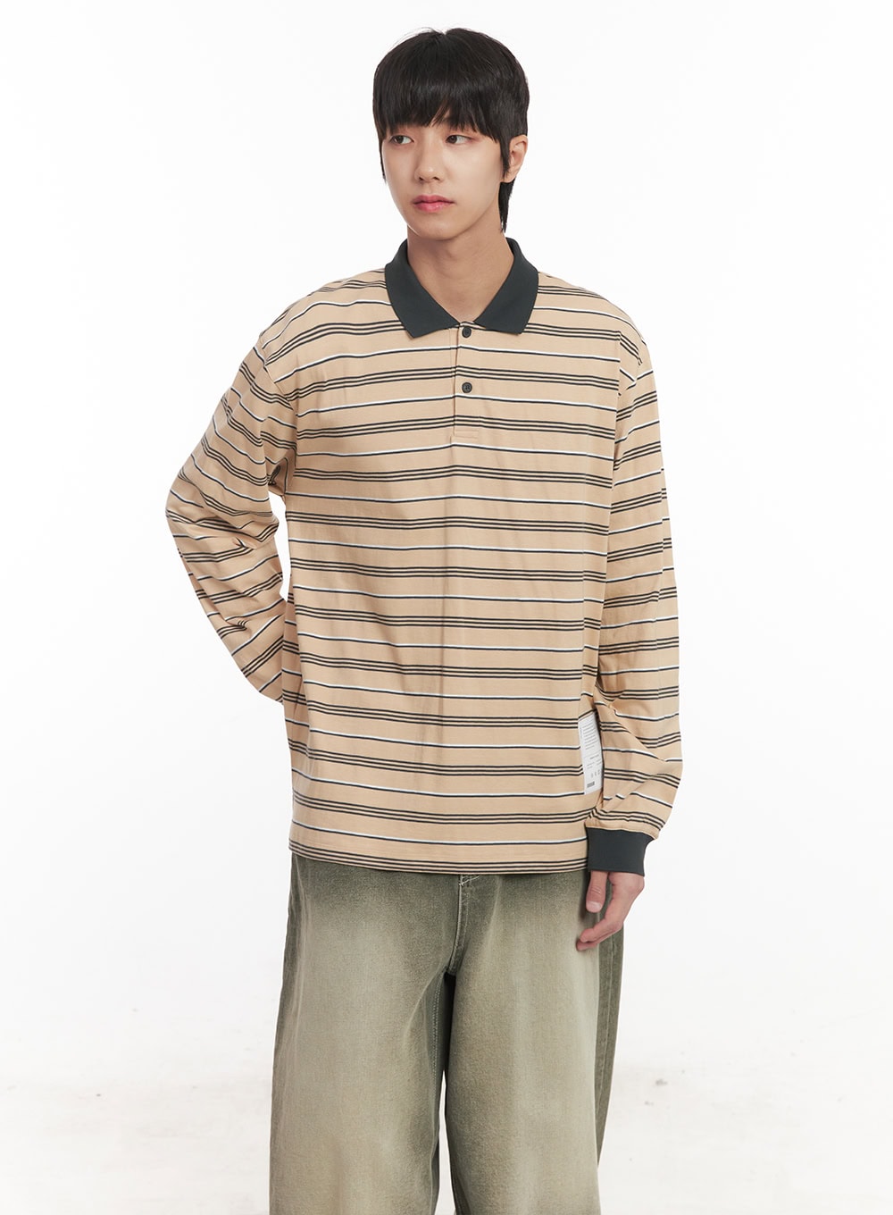 Men's Striped Collared Polo Shirt IM519