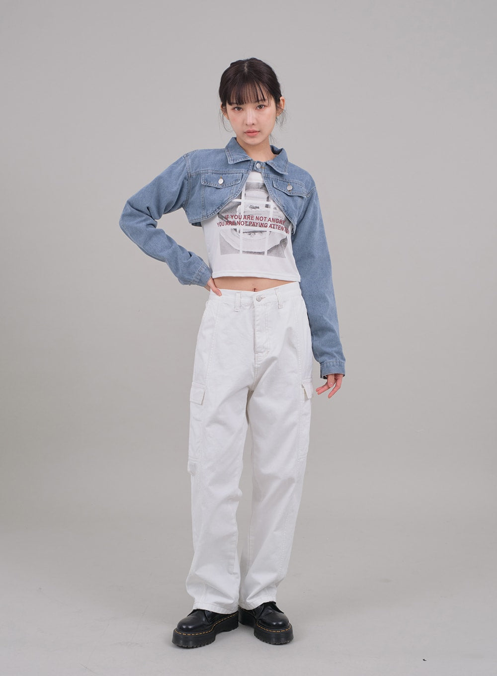 Denim Cropped Bolero Jacket C2701
