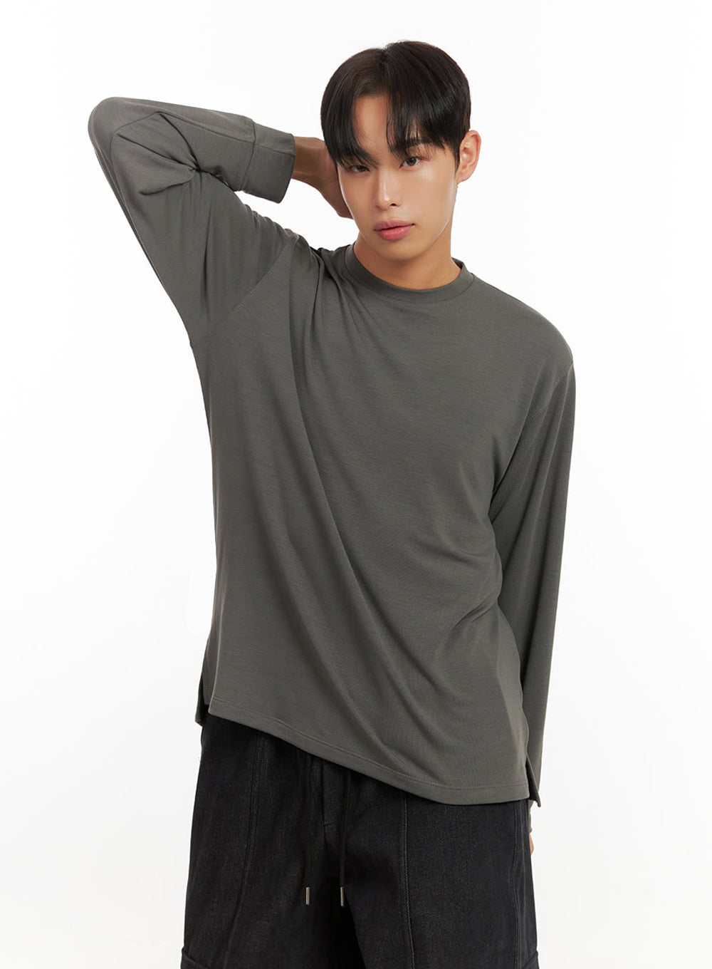 Men's Solid Comfort Long Sleeve Tee ID413