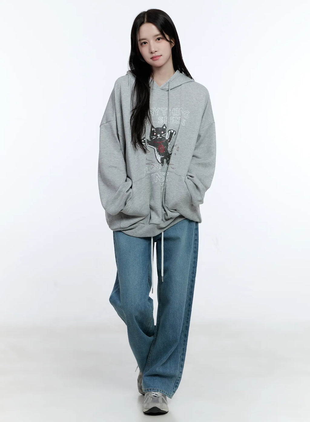 Oversized Kitty Graphic Hoodie CG513