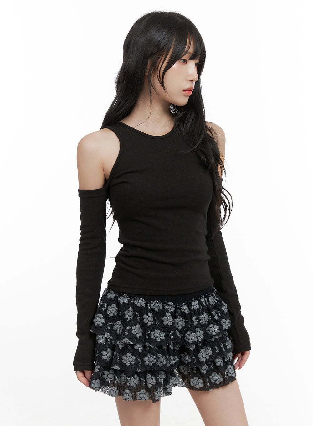 Back Cut-Out Open Shoulder Long Sleeve CG420