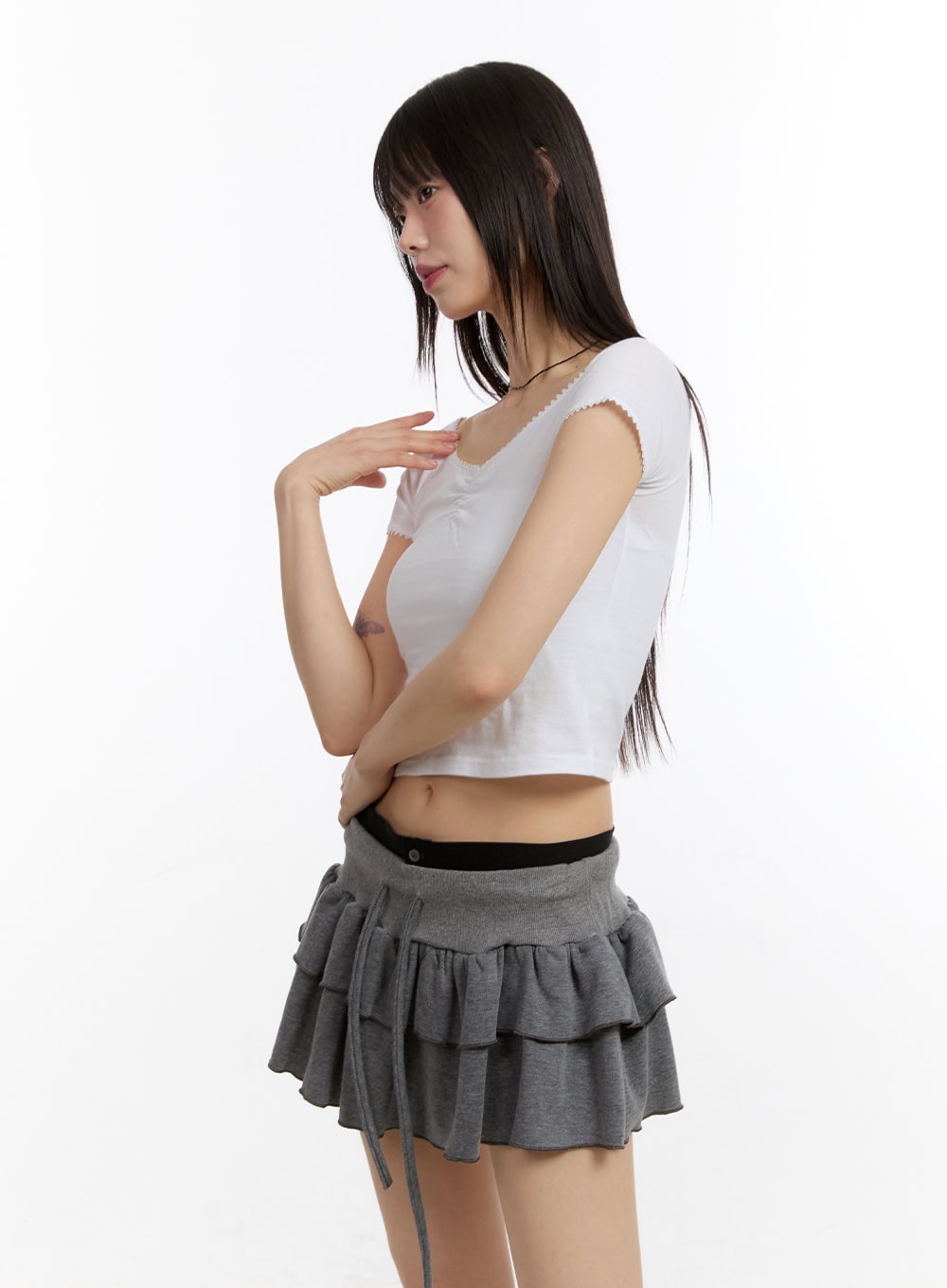 Lace V-Neck Crop Top CA508