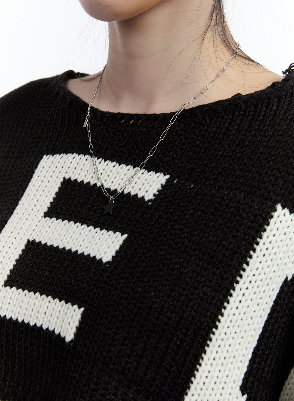 Black Stars Clip Necklace CJ521