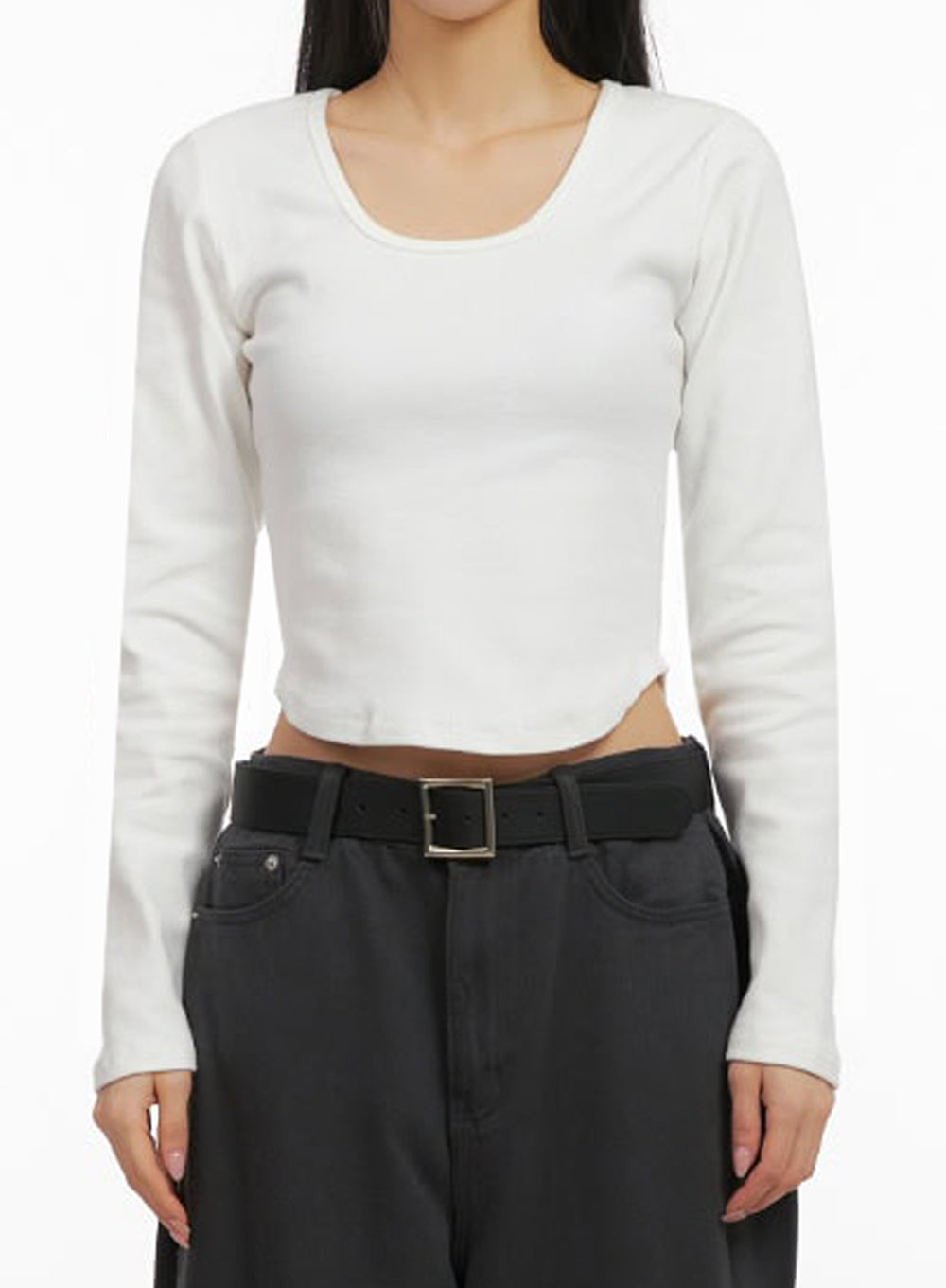 Basic Square-Neck Crop Top ID431