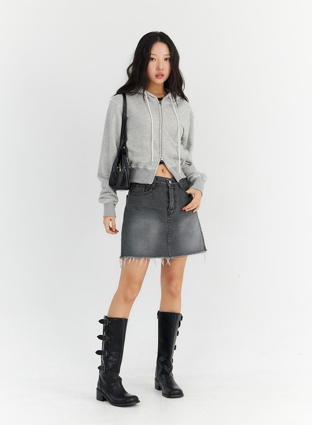 Distressed Washed Mini Skirt CN306