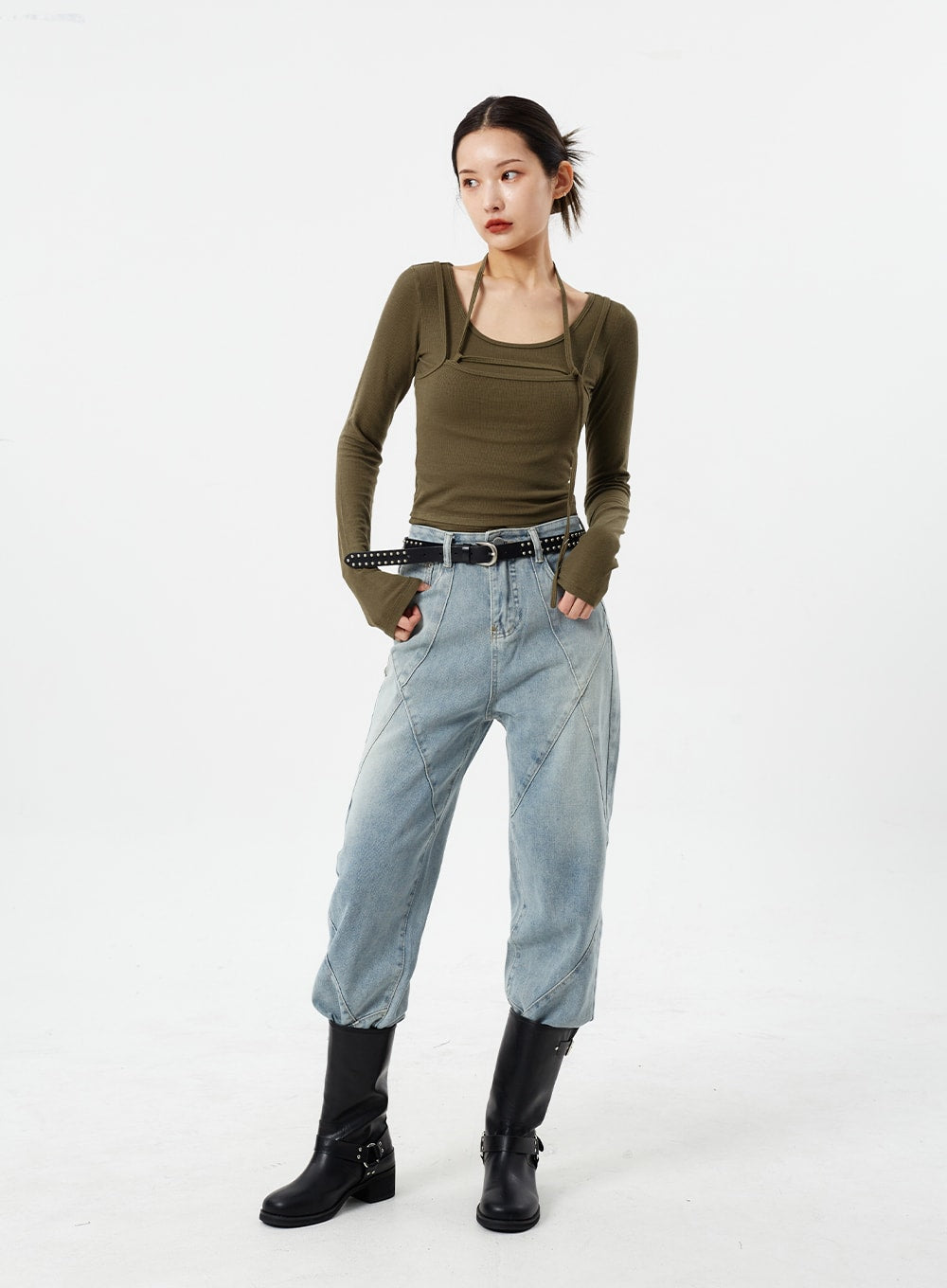 Layered Neck Strap Top CM307