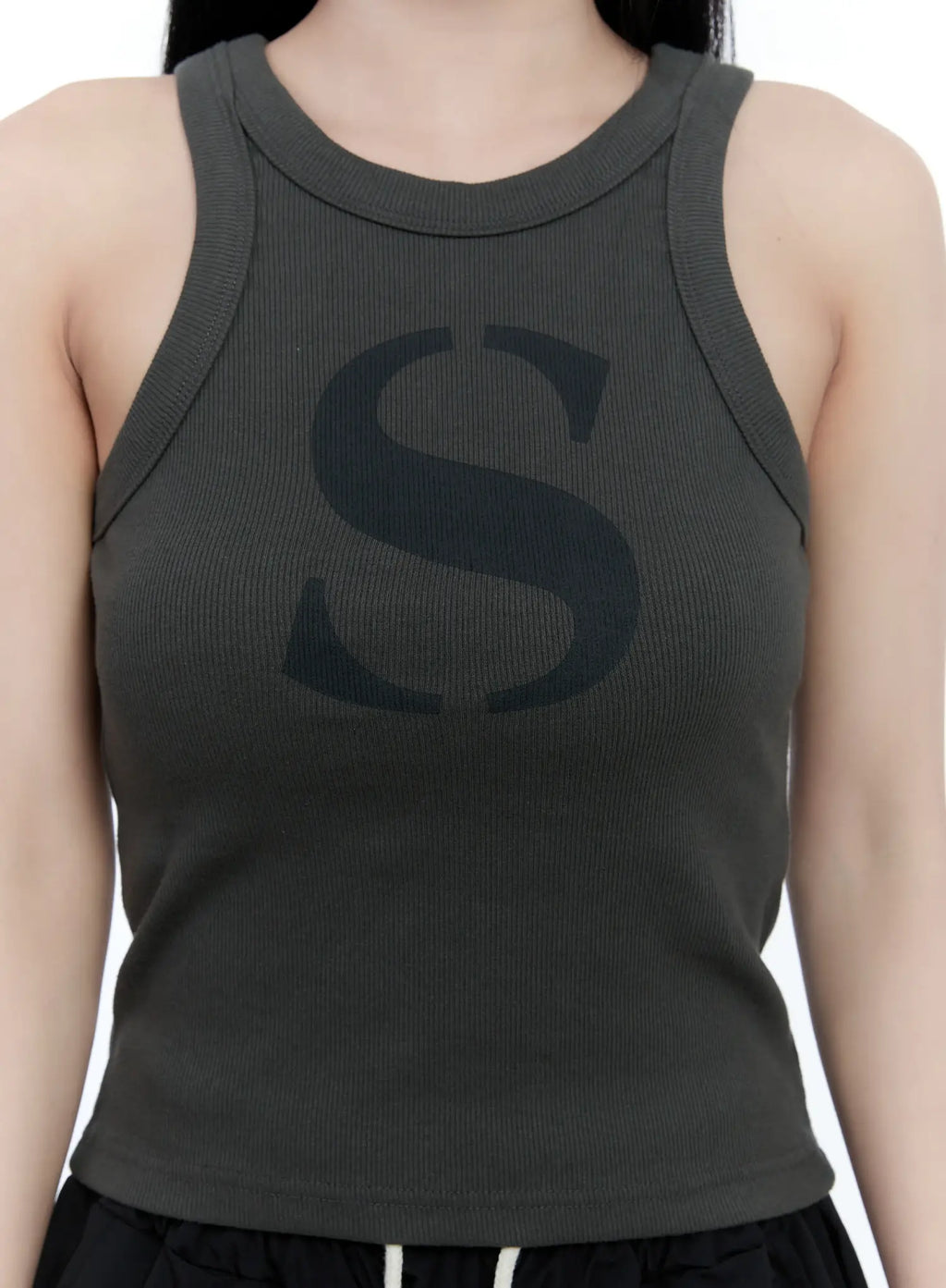 Ribbed Graphic Tank Top CG501