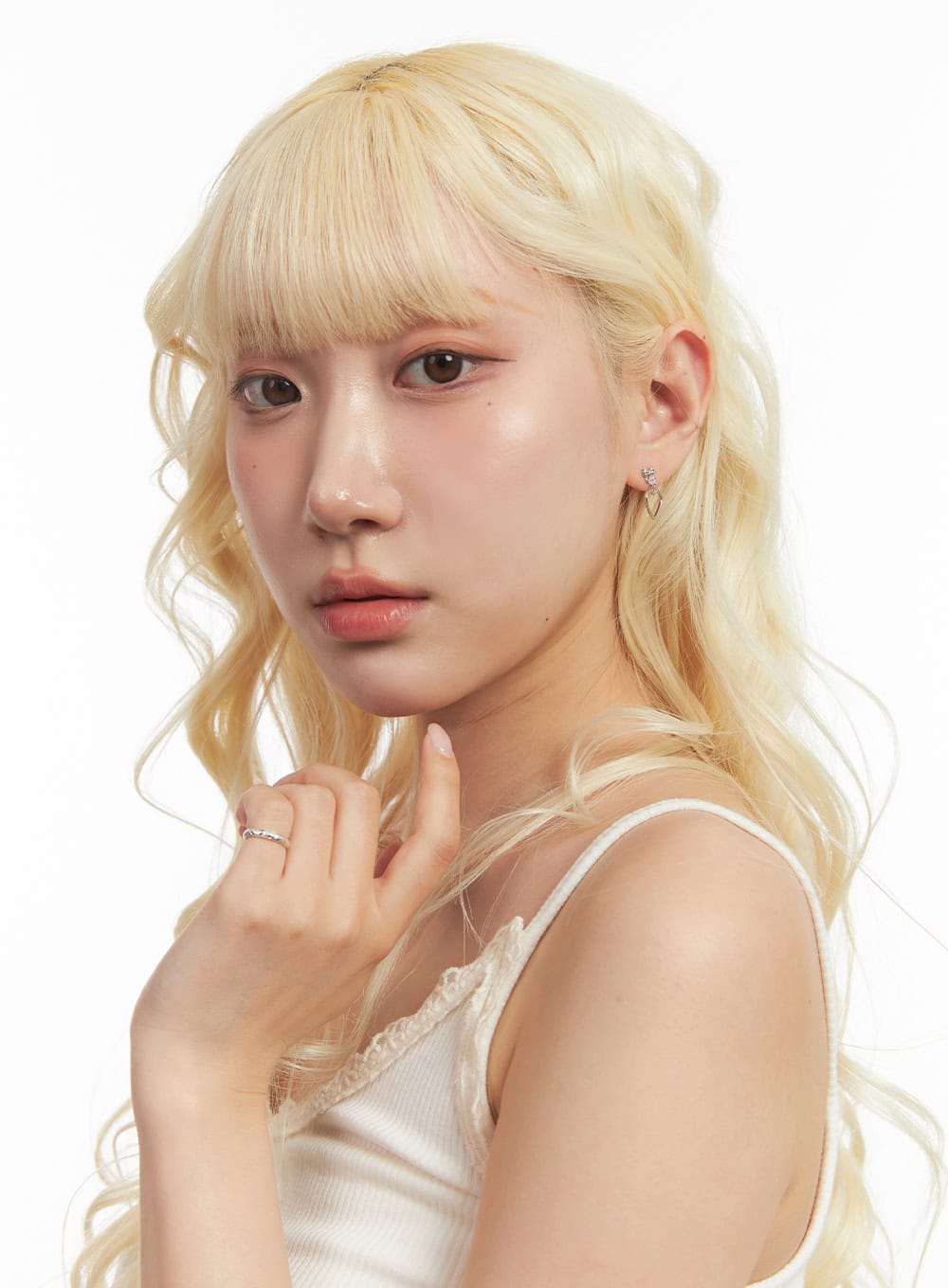 Adorable Heart Ribbon Earrings IF527