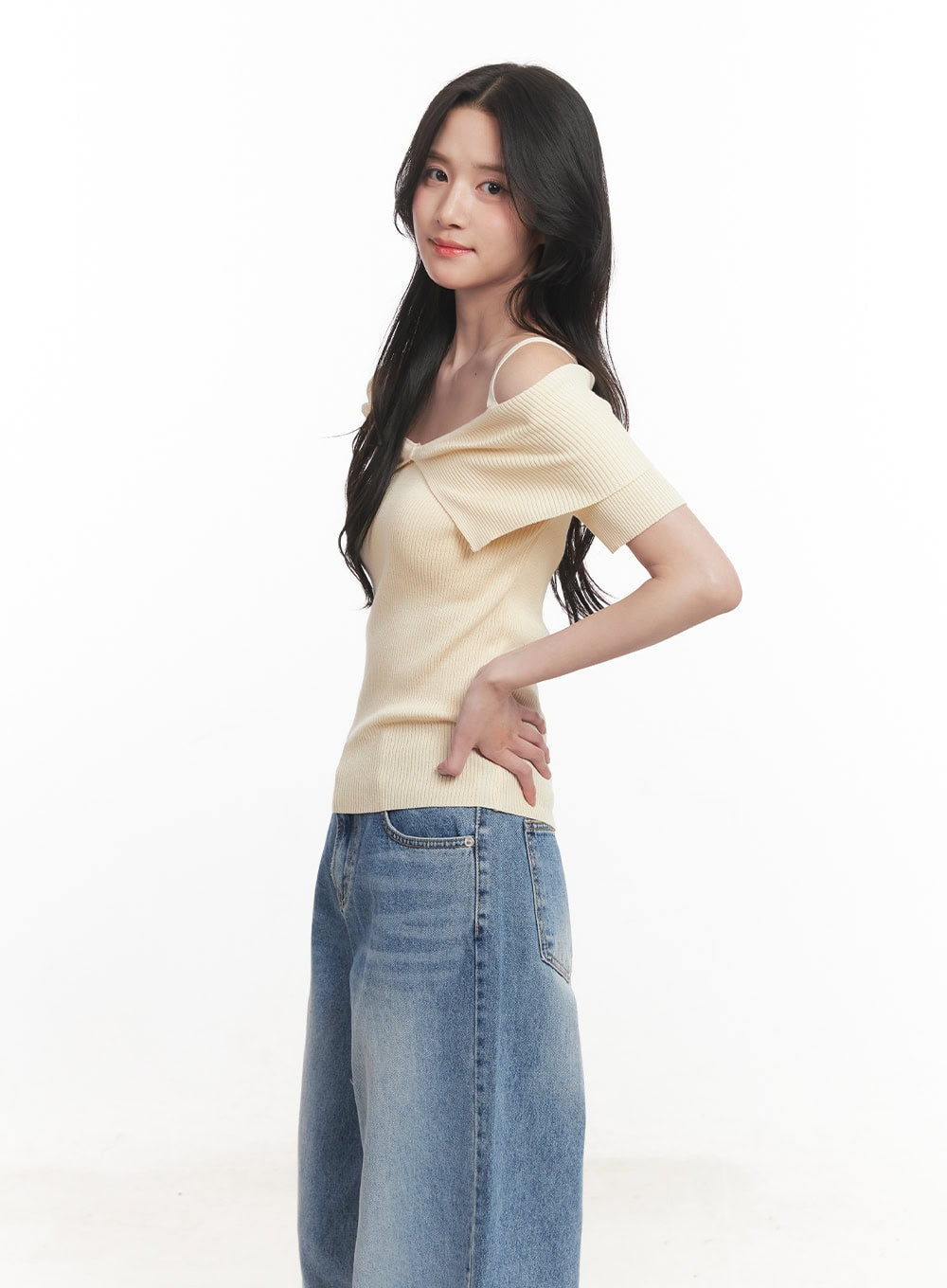 Cross Strap Off-Shoulder Top CA511