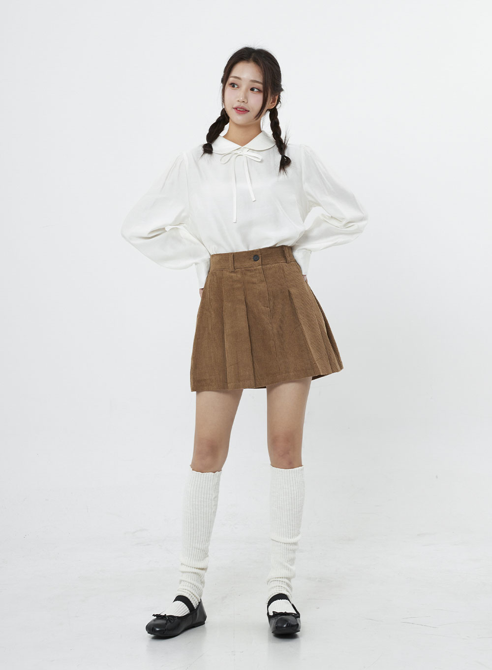 High Waist Pleated Mini Skirt BO12