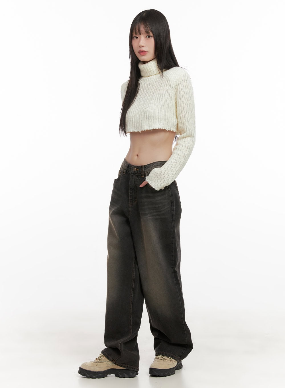 Celina Washed Baggy Wide-Leg Jeans CD426
