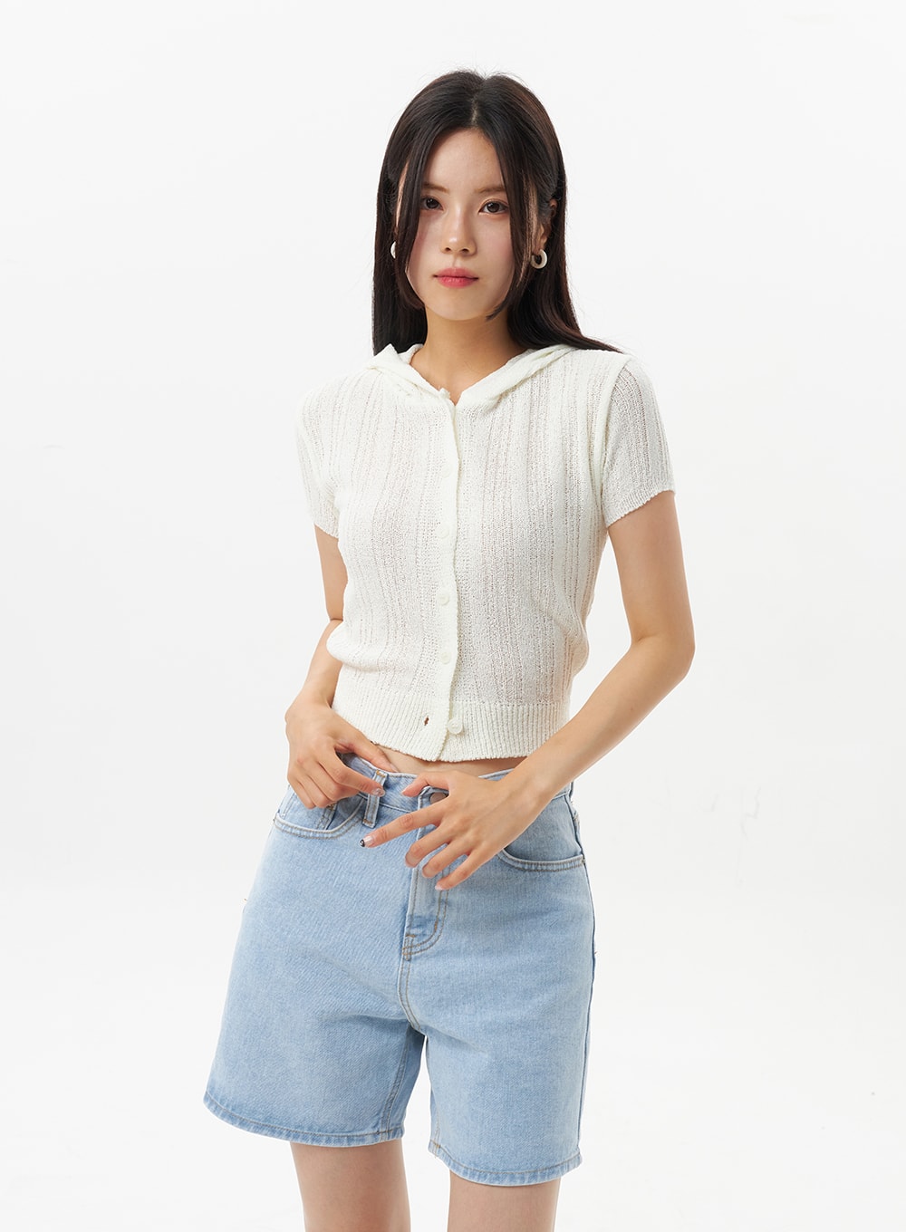 Mid-Rise Denim Shorts OU328