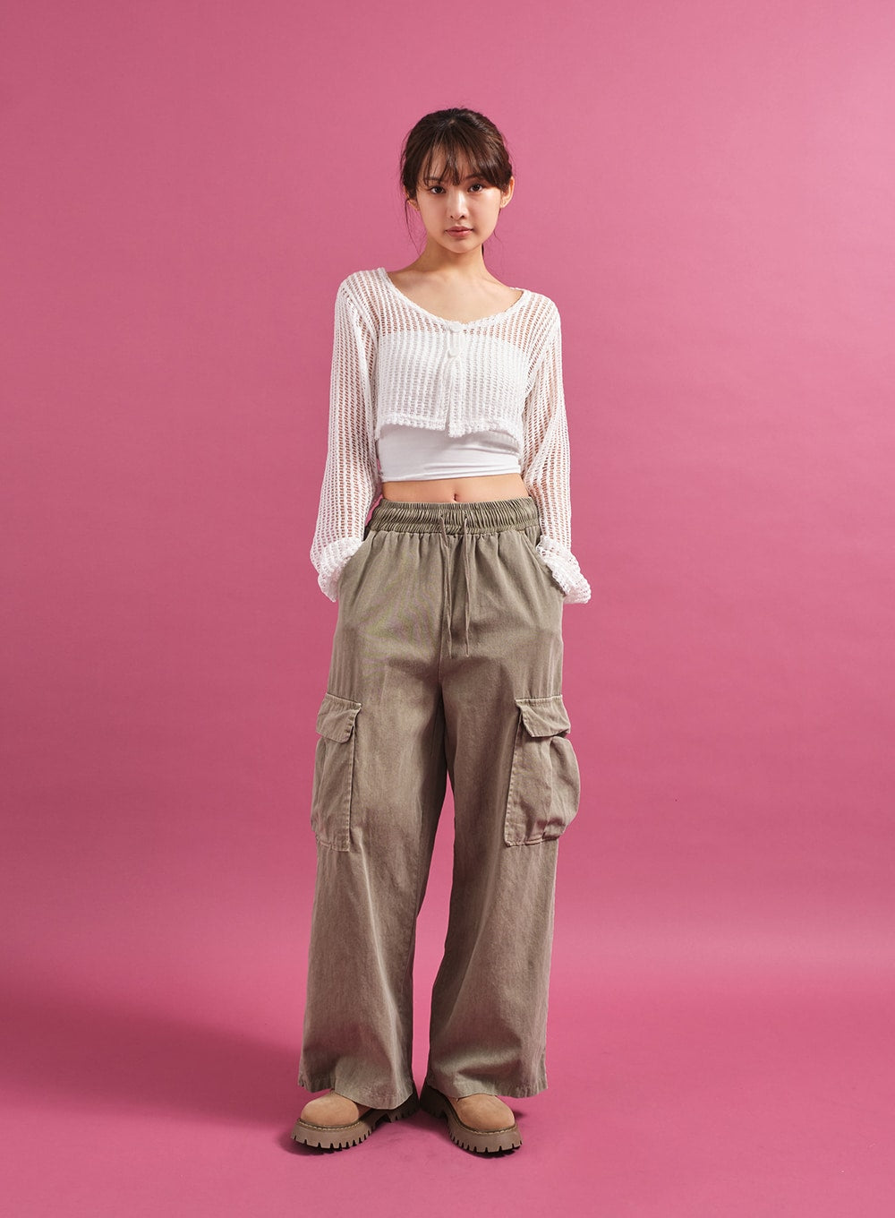 Sheer Mesh Crop Cardigan CY17