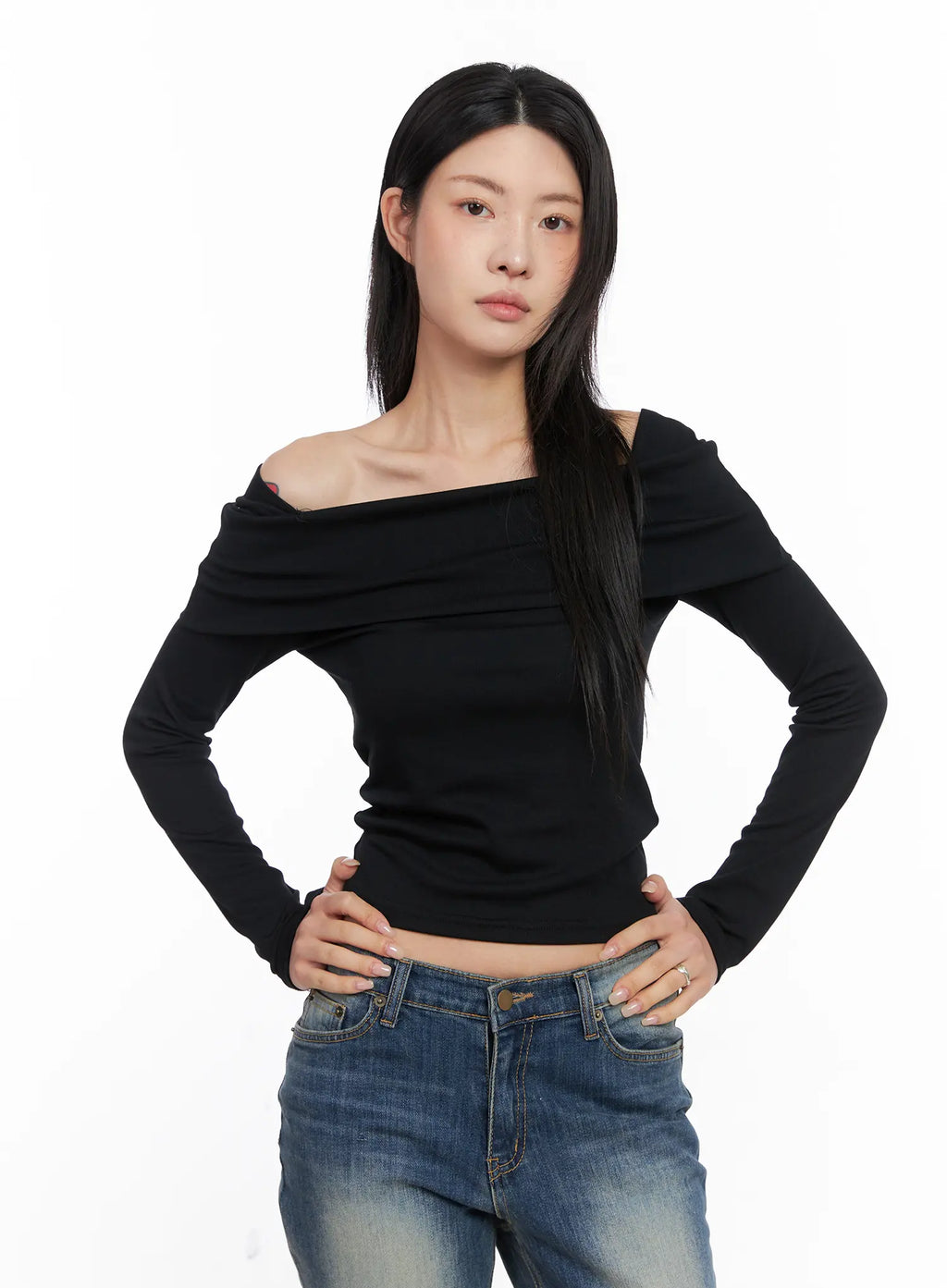 Off-Shoulder Crop Long Sleeve CC1809