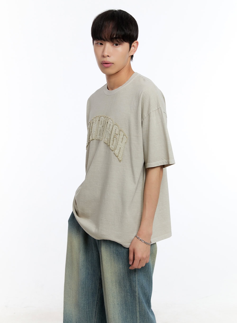 Men's Patch Washed Oversize T-Shirt IY529