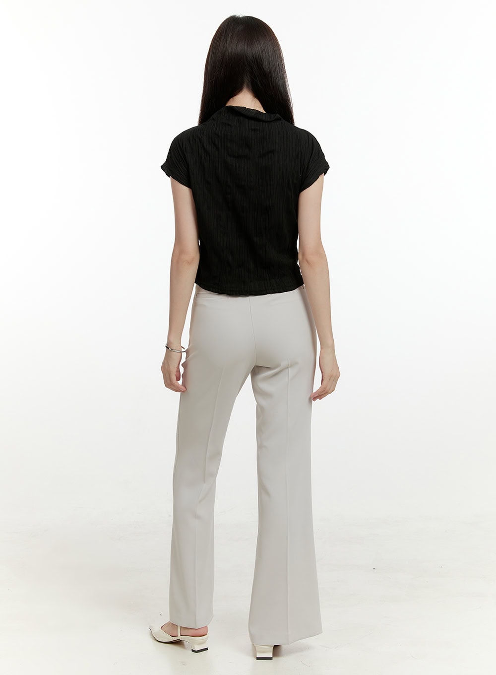 Mock Neck Textured Top OL423