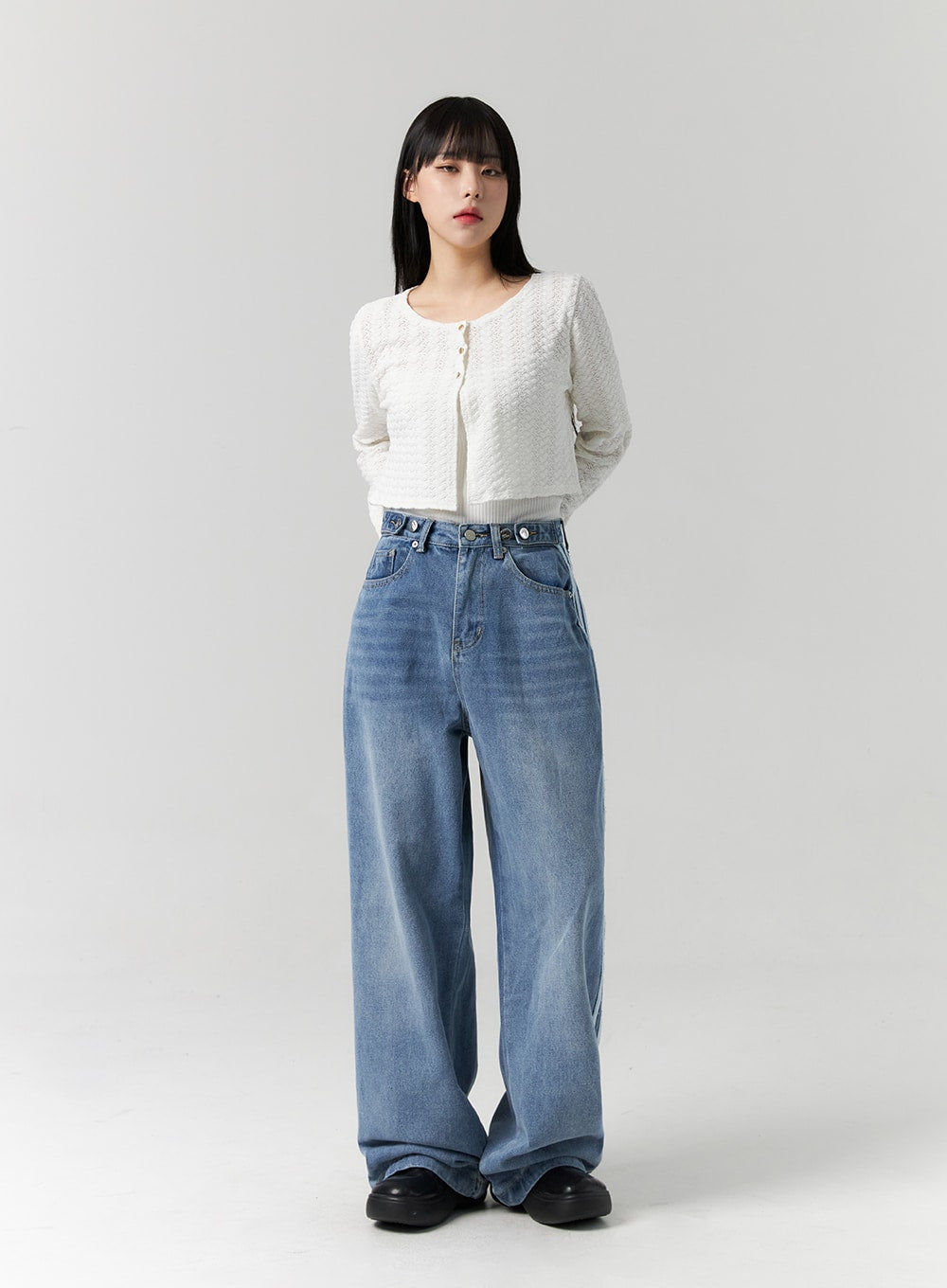 Side Stripes Wide Leg Jeans CS314