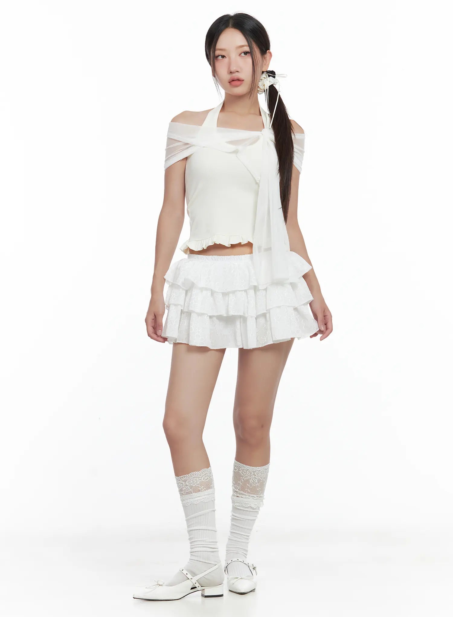 Sheer Layered Halter Tank CL509