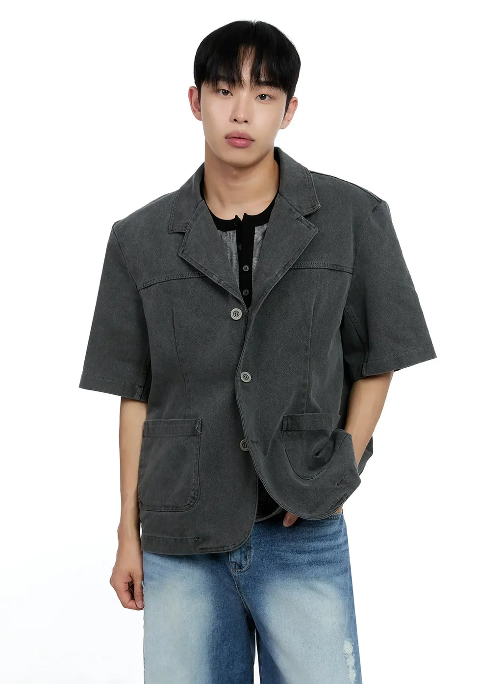 Men's Short-Sleeve Button-Up IG520