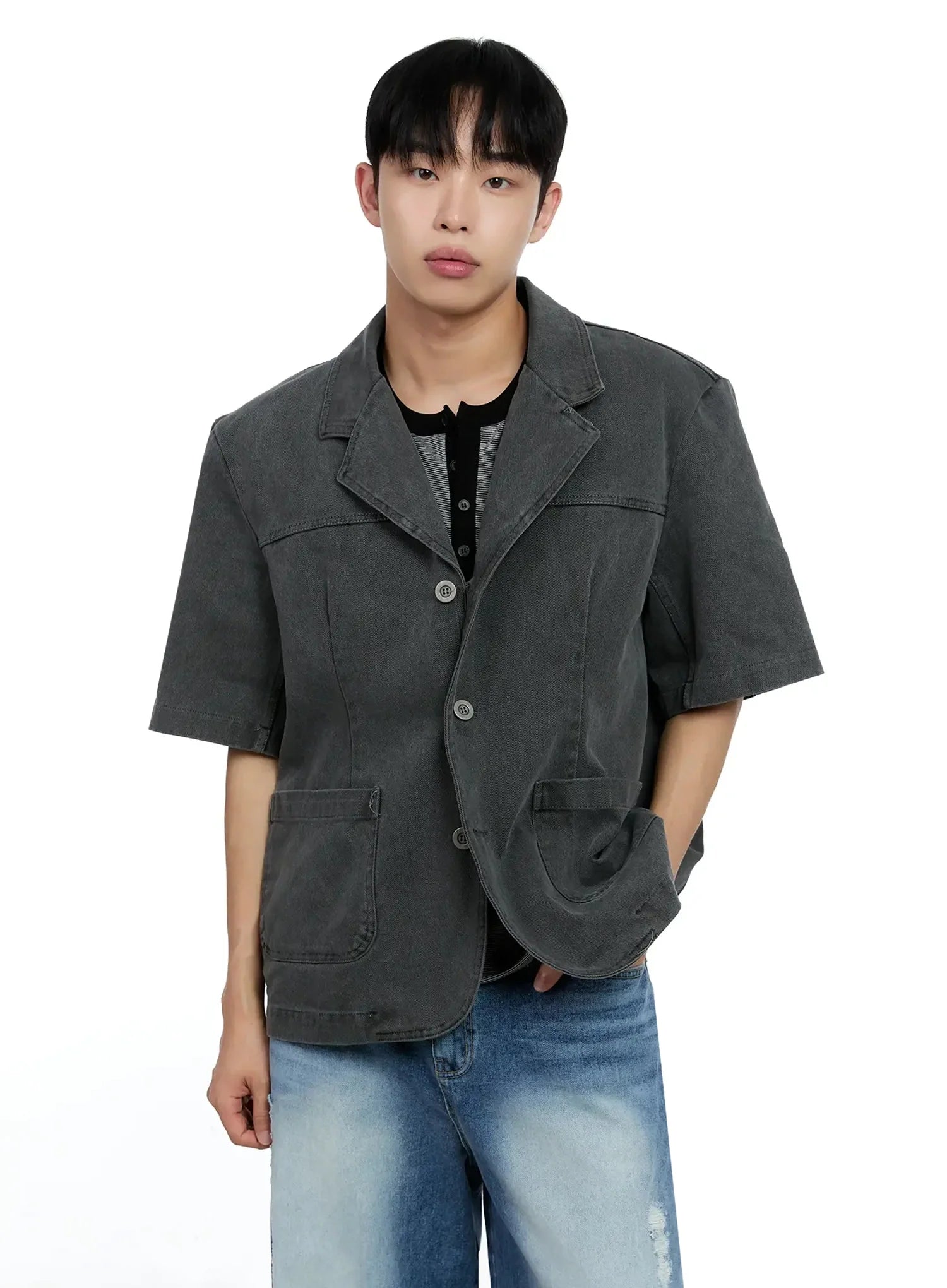 Men's Short-Sleeve Button-Up IG520