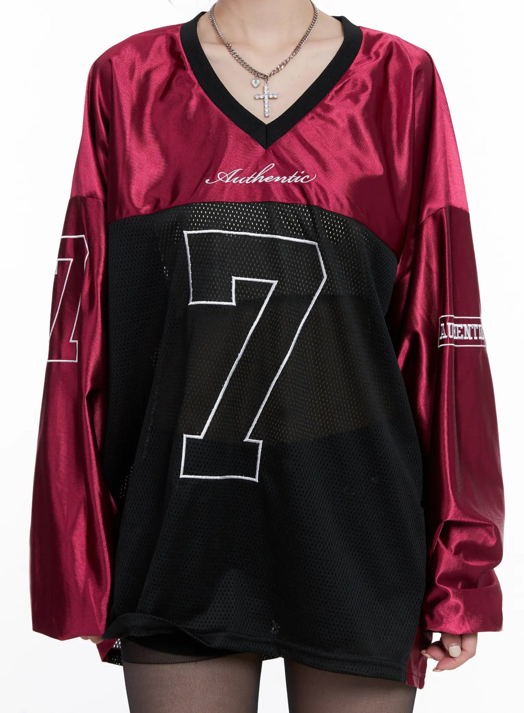 V-Neck Graphic Jersey Top CS512