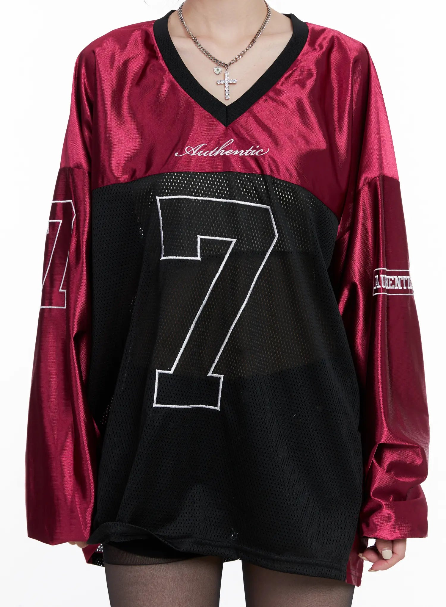 V-Neck Graphic Jersey Top CS512