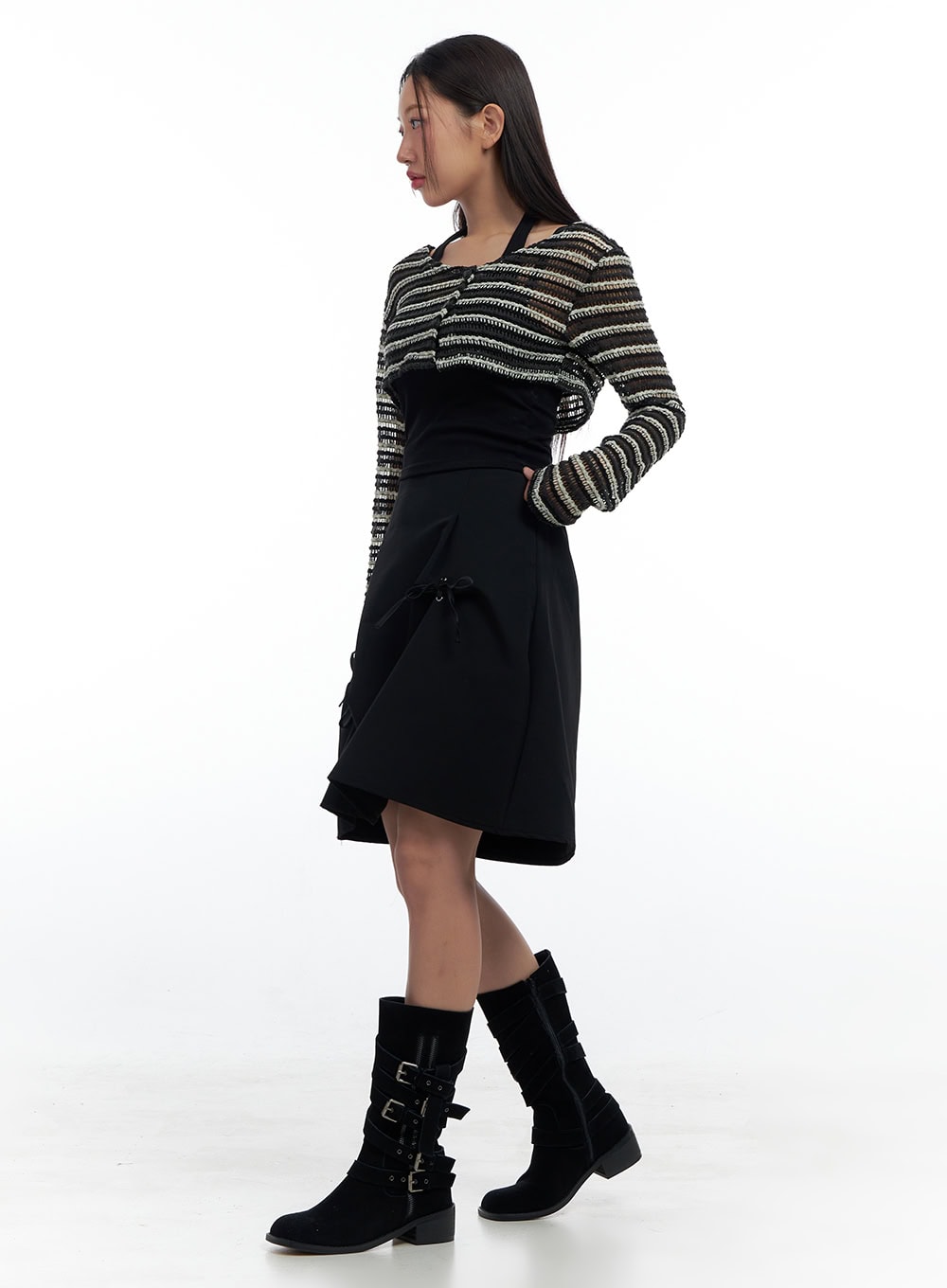 Ribbon Charm Midi Skirt CS424