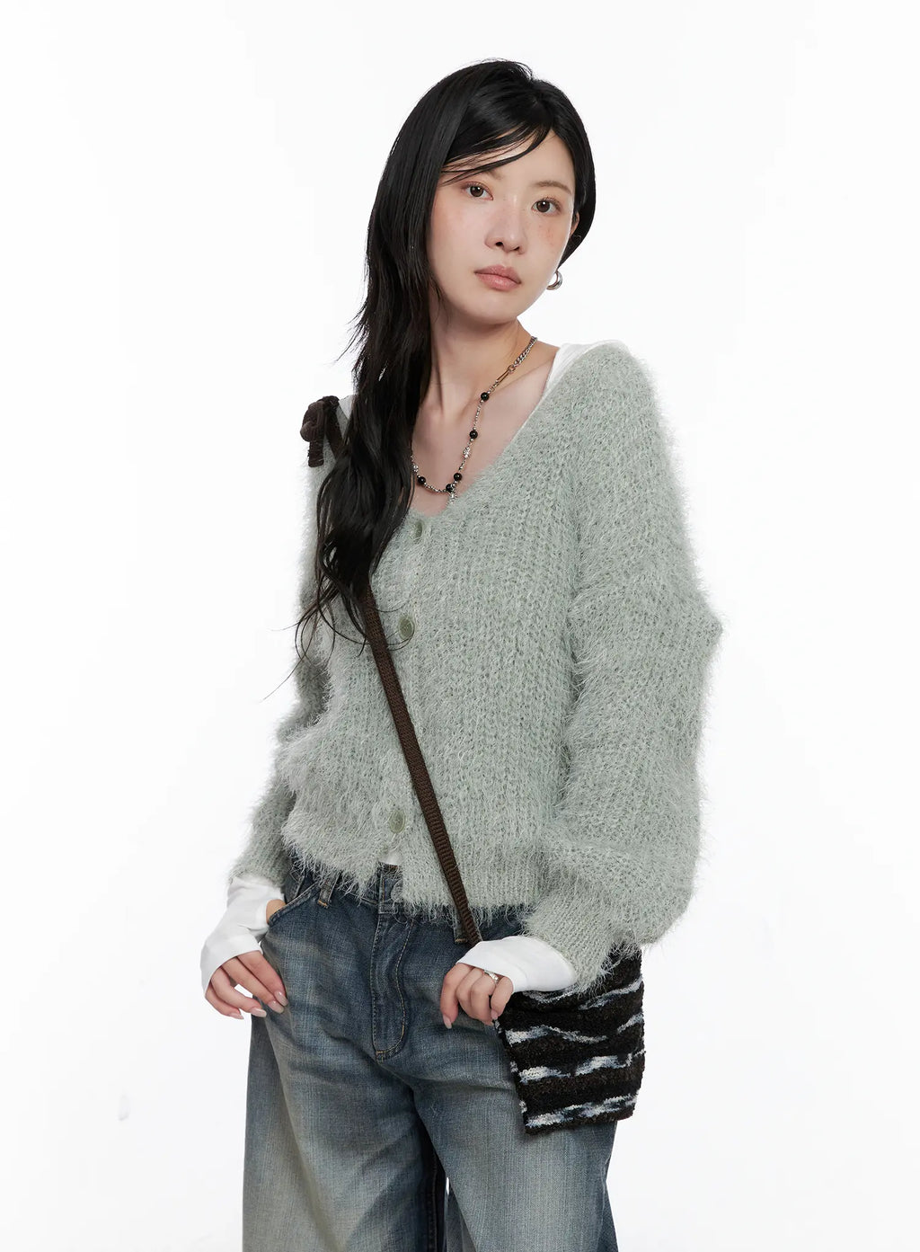 Aubrey Striped Knit Shoulder Crossbody CS529