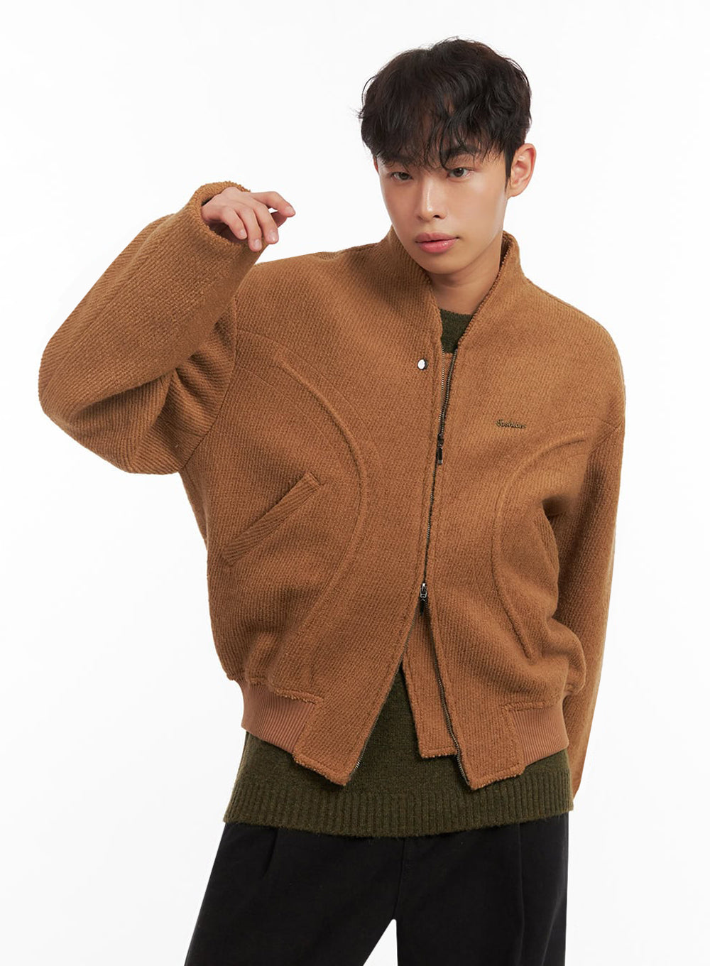 Men's Knitted Bomber Jacket ID427