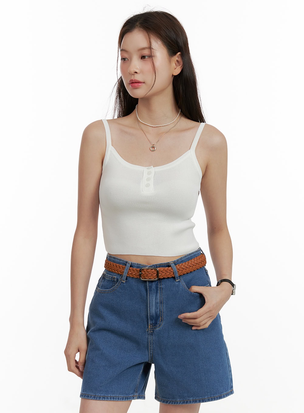 Faux Leather Woven Belt OU413