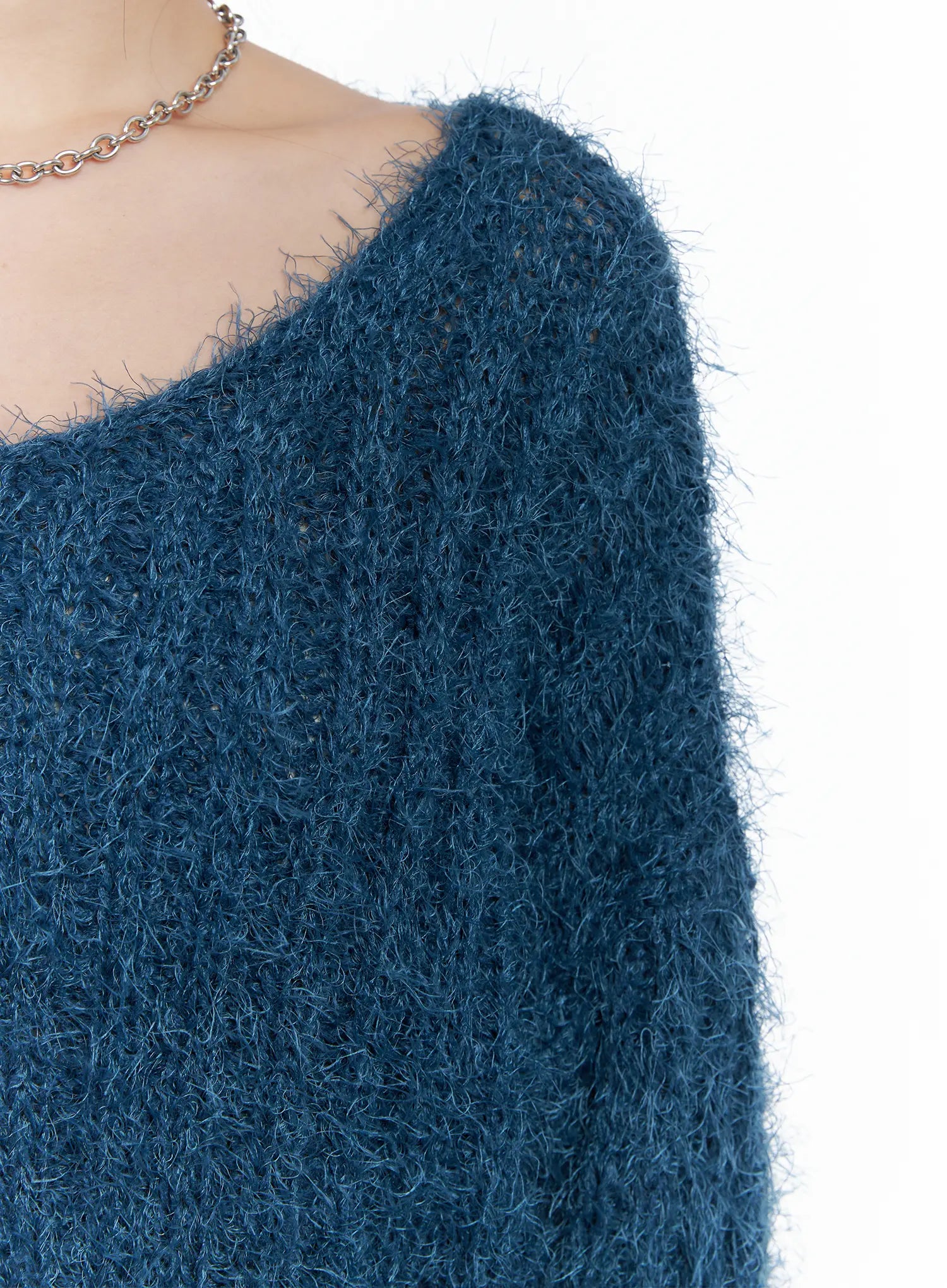 Fluffy Off-Shoulder Sweater CS502