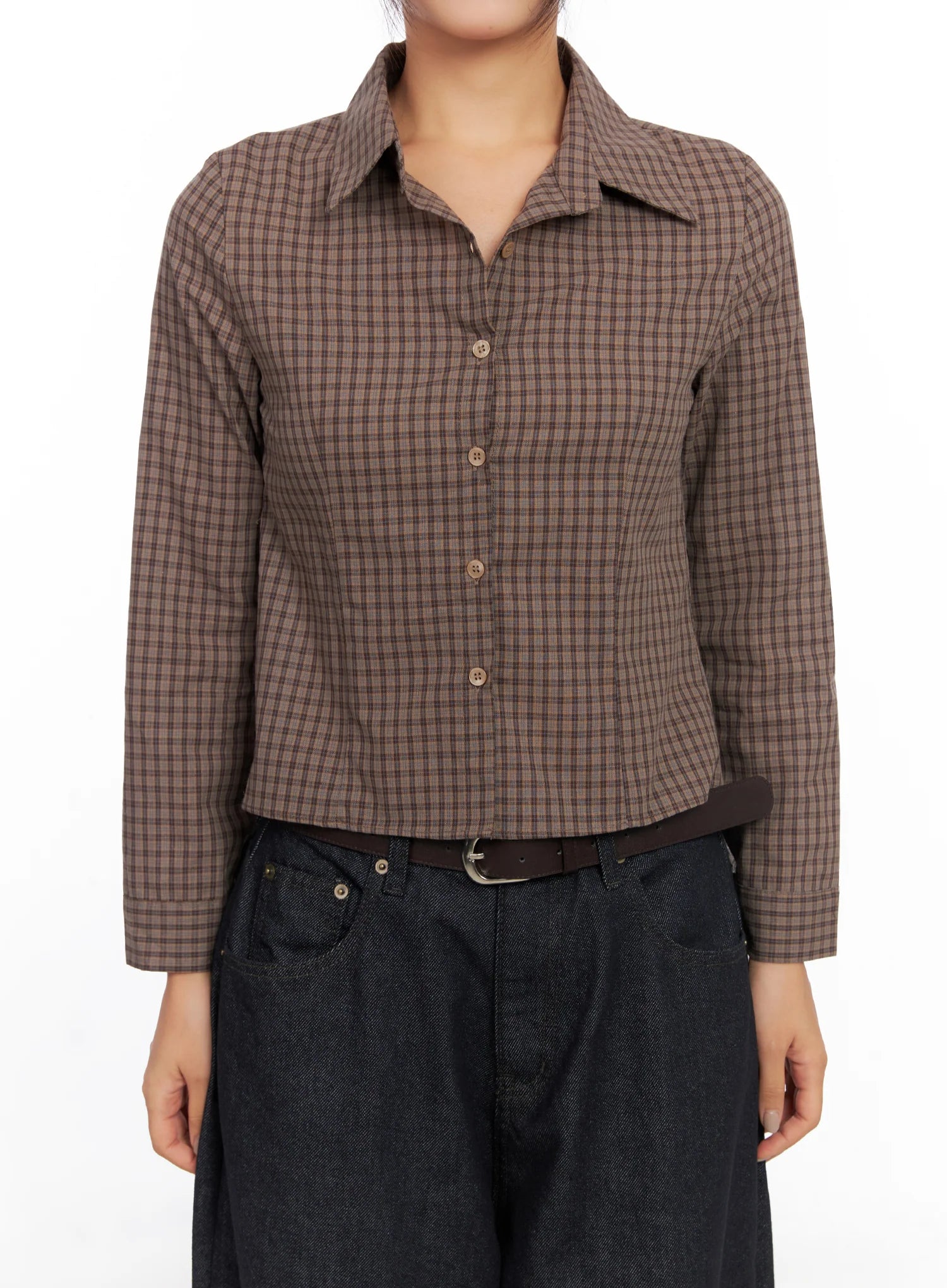 Slim Fit Plaid Long Sleeve Shirt CO515
