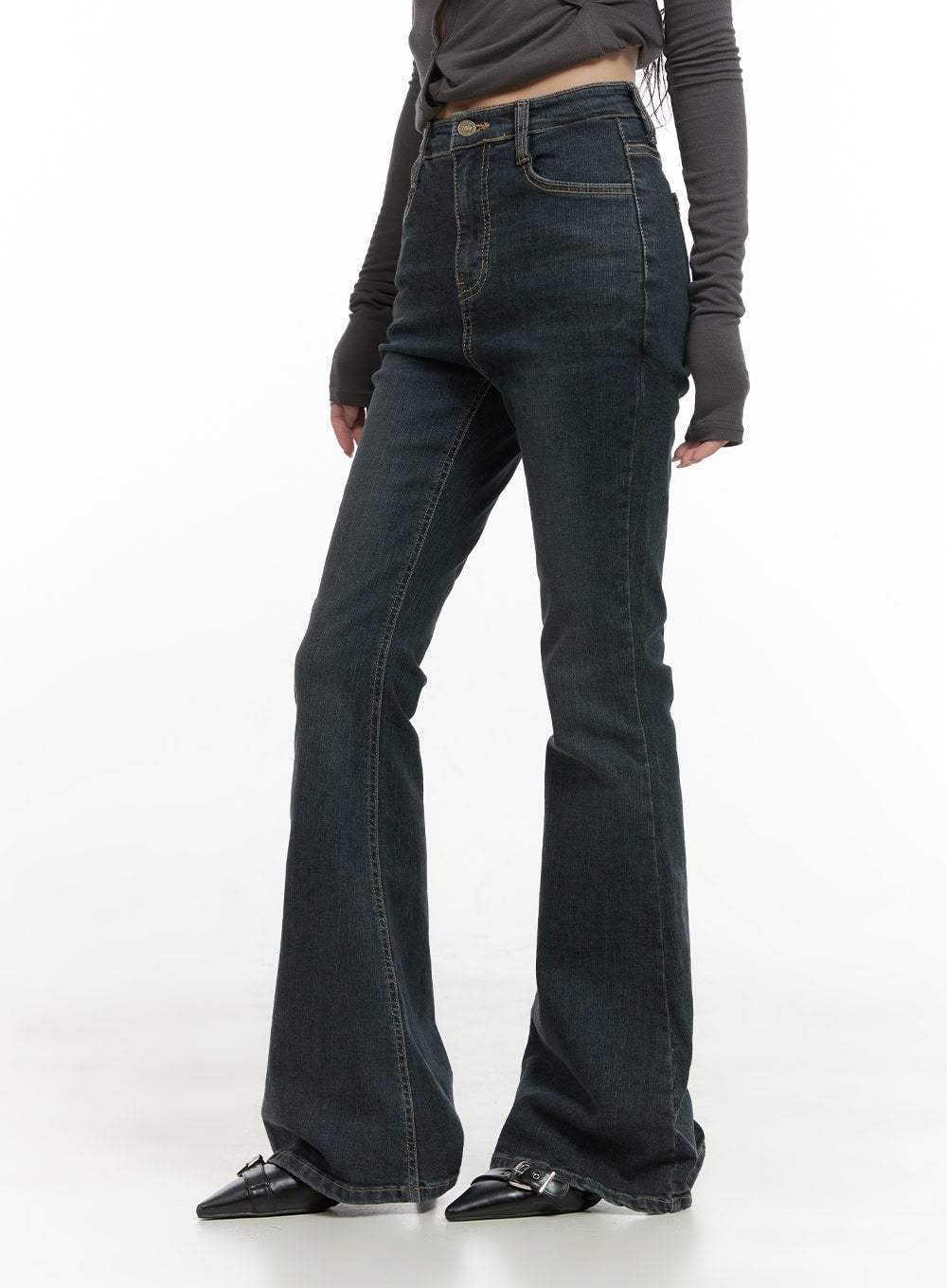 Zadie Slim Washed Denim Bootcut Jeans CG421