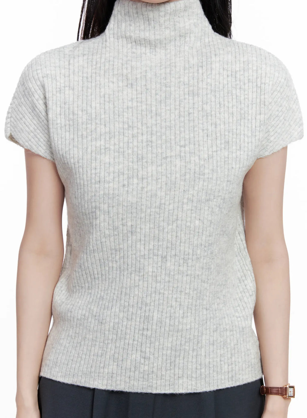 Ribbed Mock Neck Top CS523