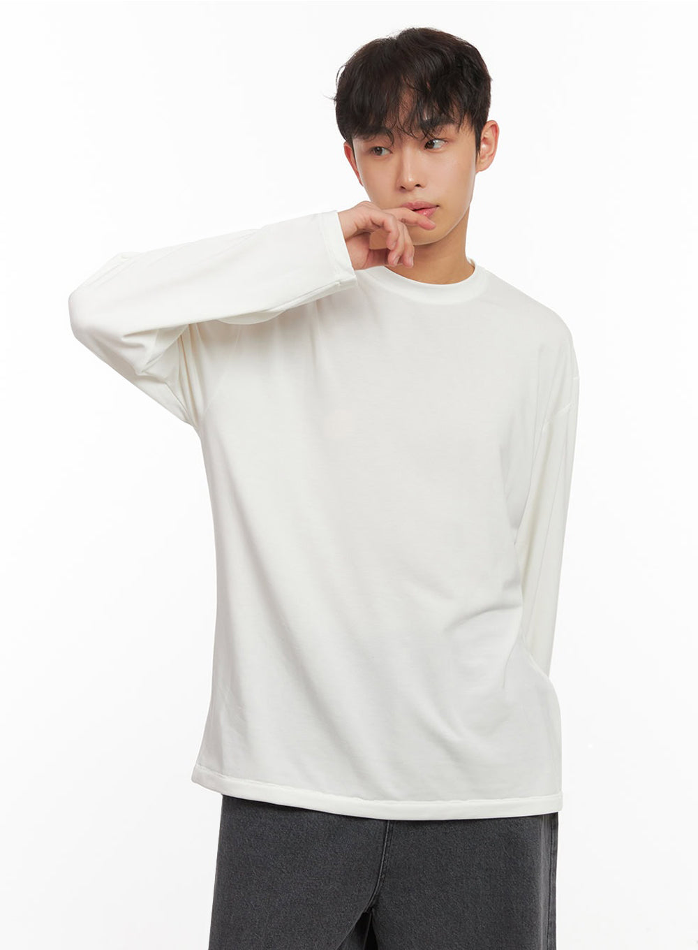 Men's Essential Long-Sleeve Oversized Tee ID427