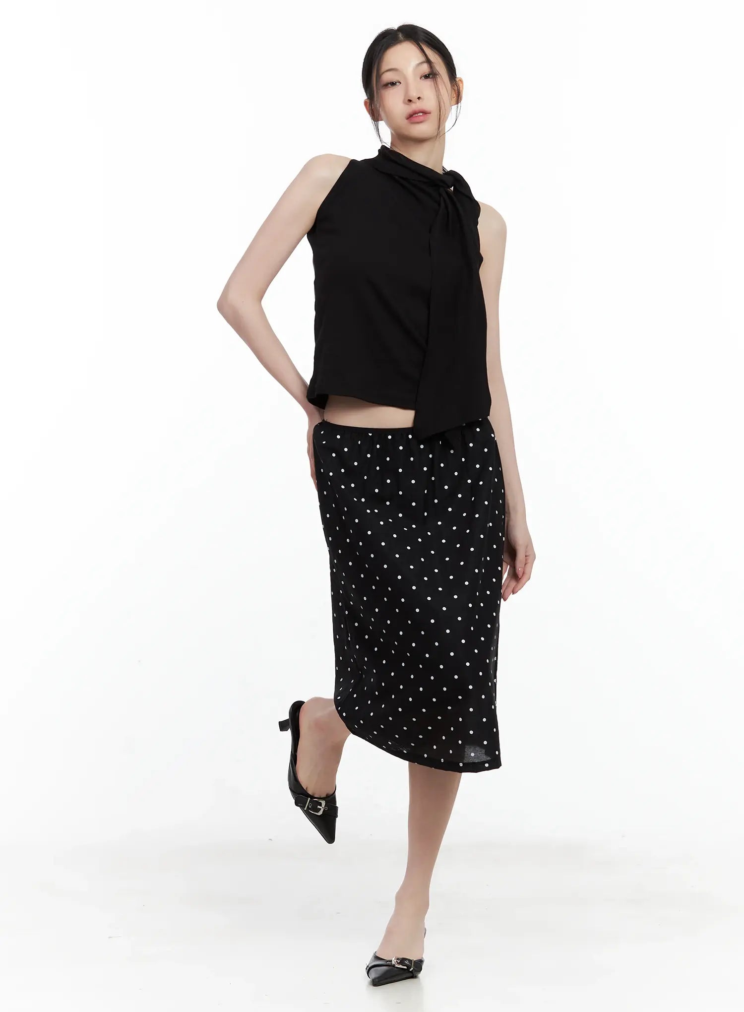 Polka Dot Midi Skirt CU530