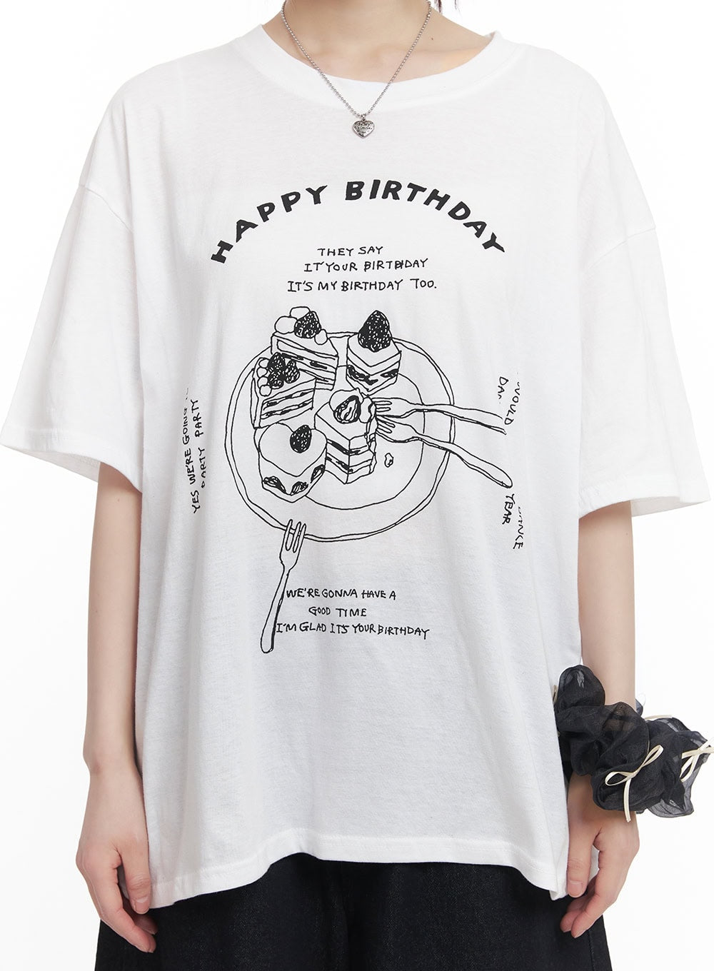 Birthday Graphic Oversized T-Shirt CF518