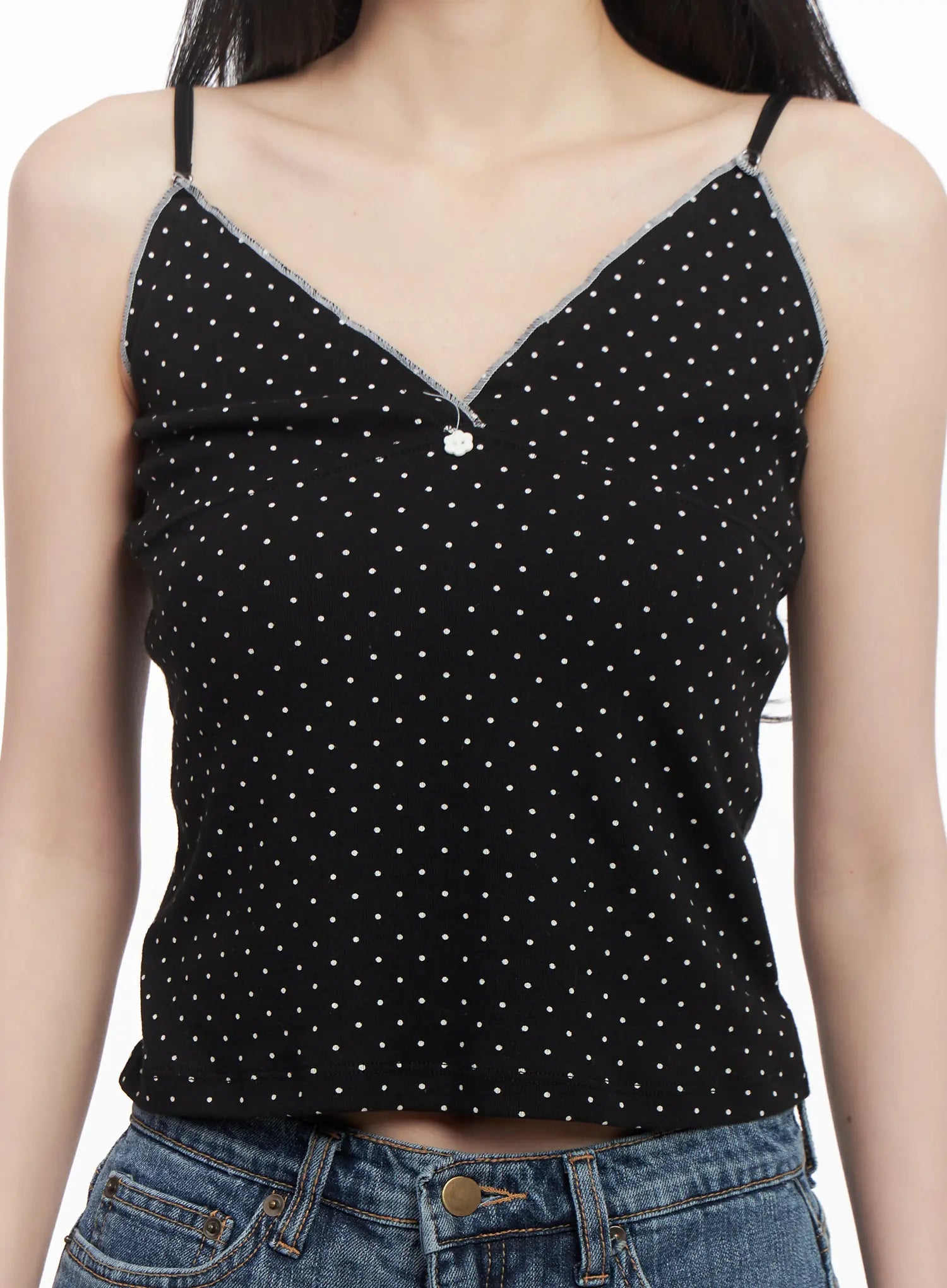 V-Neck Polka Dot Tank Top CL501
